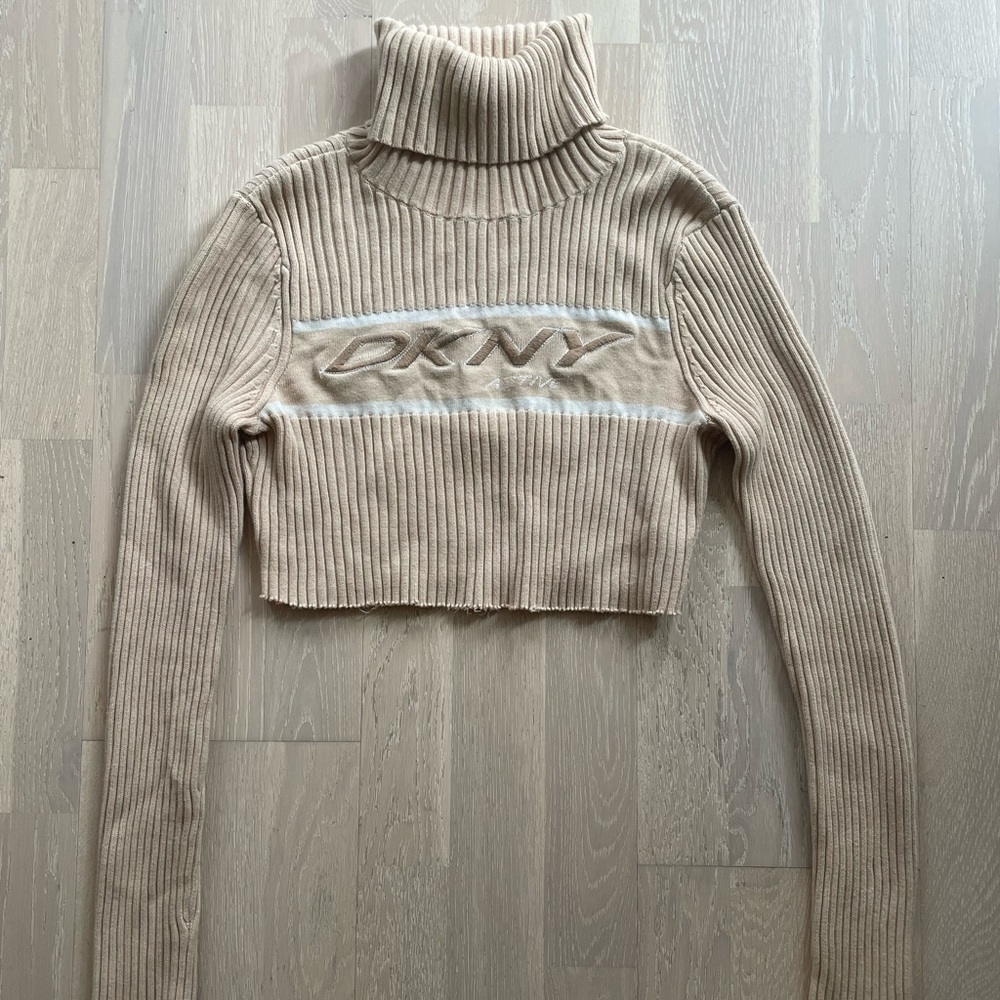 DKNY Cropped Turtle Neck Sweater